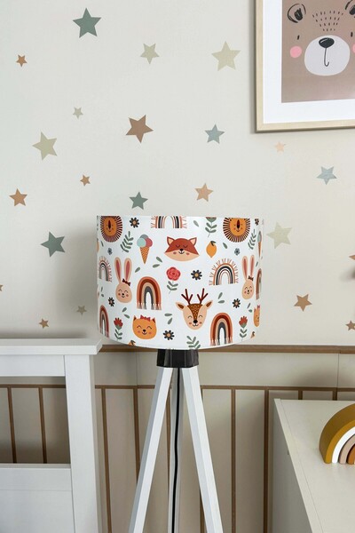 Rivaİstanbul Gökkuşağı Ve Hayvanlar Çocuk Odası Lambader