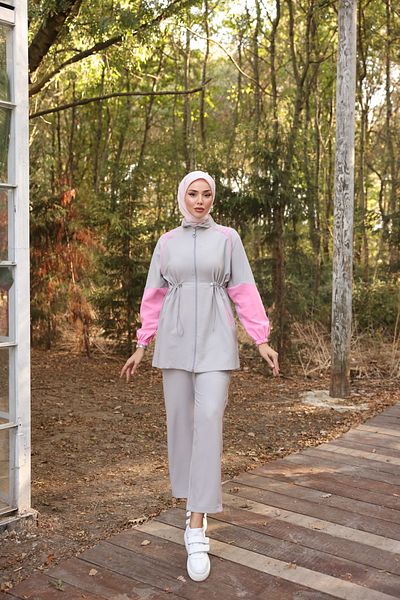 MİMİ Luxury Wear Women's Hijab Tracksuit Set with Zipper