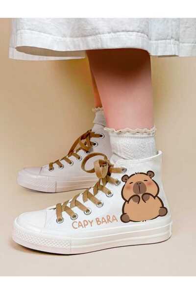 amazoondesing Capy bra baskılı sneaker Kız Çocuk Spor  Ayakkabı   2 bağcıklı