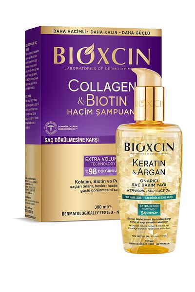 Bioxcin Collagen & Biotin Shampoo 300ml Keratin Argan Hair Care Oil