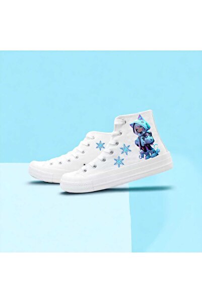 amazoondesing TENIȘI PÂNZĂ ALBĂ CU IMPRIMARE CU SERIE ANIME PENTRU COPII, FETIȚE