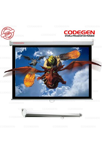 CODEGEN AX-18 180x180 cm Storlu Manuel Projeksiyon Perdesi (Arkası Siyah Fonlu)