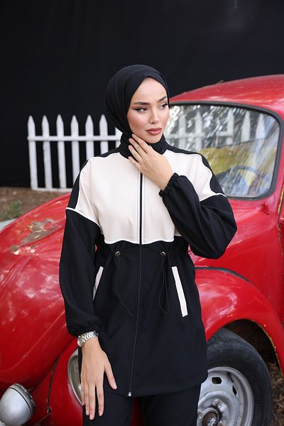 MİMİ Luxury Wear Set pantaloni cu tunică Hijab Double Crep Bottom-Top