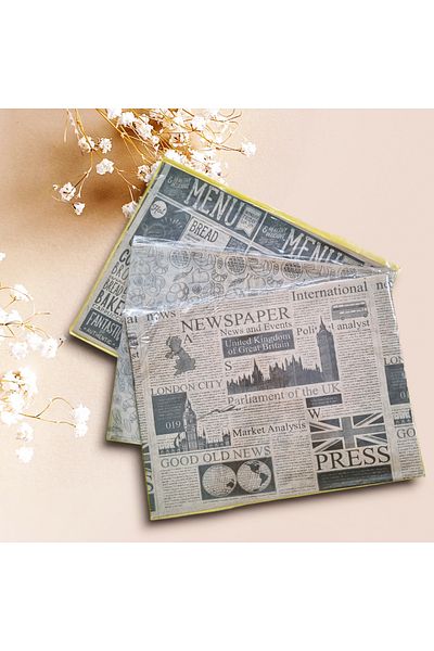 ecenplast Kraft Serving and Presentation Paper Retro Printed 25X35 cm - 50 Pieces