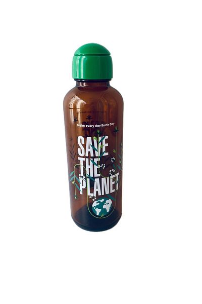 Renga Saturn Green Glass Flask with Lid 450 Cc /Bpa Free