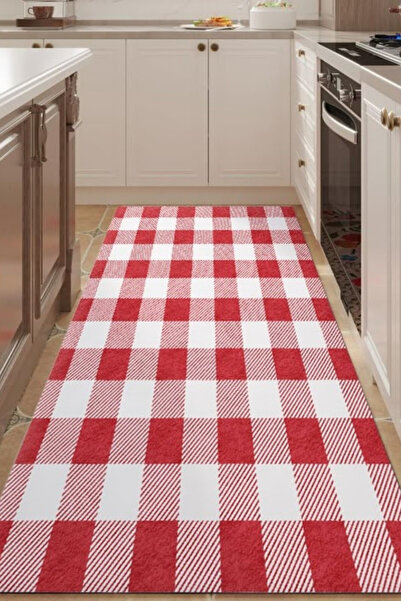 DERAS HOME Dijital Baskı Kaymaz Taban Yıkanabilir Mutfak Halısı