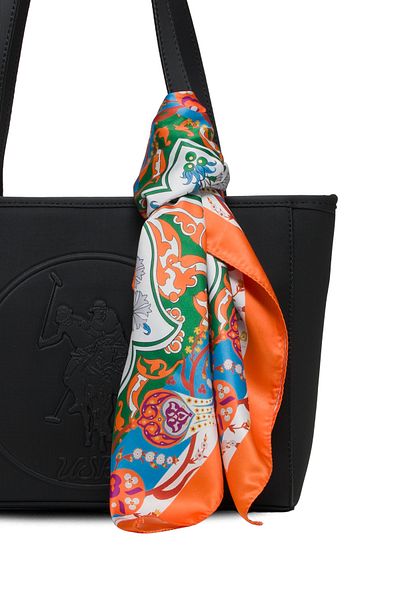 U.S. Polo Assn. Geantă de umăr pentru femei cu eșarfă neagră Us3116 Exclusiv online