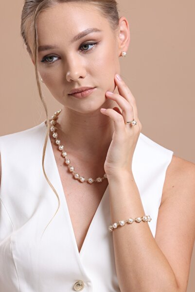 Birinci 14 Ayar Altın 8 mm Kafesli Doğal İnci Kolye