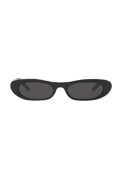 Saint Laurent Sl 557 Shade 001 53 Women's Slanted Black Bone Sunglasses