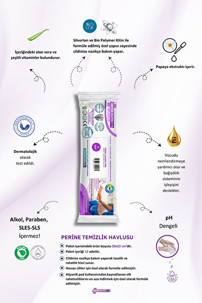 Doctor Silver Ion Gümüş Iyonlu Özel Formül, Kızarık Ve Önleyici Genital Ve Perinel Bölge 25'li (1 Paket) Bakım Mendili