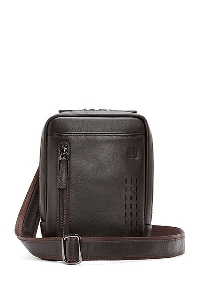Derimod Men's Brown Leather Messenger Bag 24Wbd360518