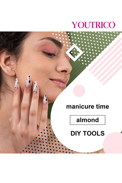 Youtrico 24 أظافر صناعية، أظافر نسائية على شكل قطرة