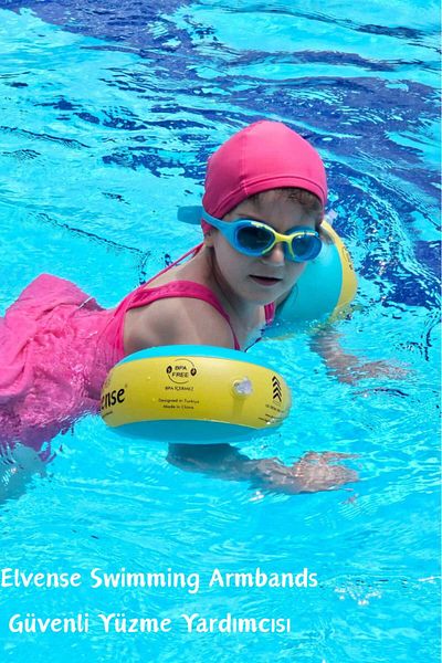 ELVENSE Special Set for Children Swimming Armlet (10-30 kg) Waterproof Silicone Swimming Cap Carrying Bag Repair Kit Pump