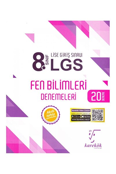 Karekök Yayınları Karekök 8. Sınıf Lgs Fen Bilimleri 20 Deneme Sınavı