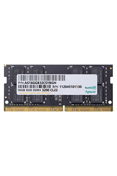 Apacer 16gb 1x16gb 3200mhz Cl22 Ddr4 Notebook Sodımm Ram (ES.16G21.GSH)