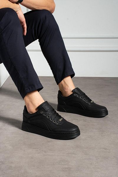 L.A Polo Black Perforated Men's Sneaker