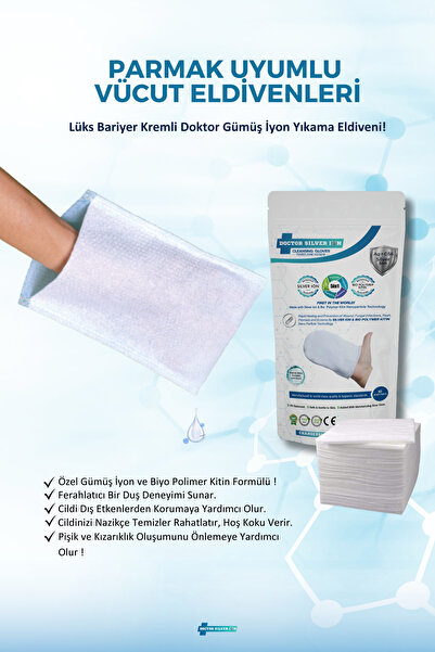 Genel Markalar Gümüş Iyon & Biyopolimer Kitin Duruluma Gerektirmeyen 10'lu Kremli Vücut Temizleme Kesesi (1 Paket)