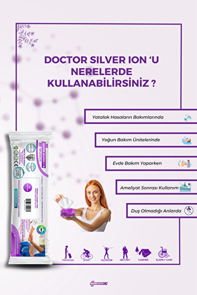 Doctor Silver Ion Gümüş Iyonlu Özel Formül, Kızarık Ve Önleyici Genital Ve Perinel Bölge 25'li (1 Paket) Bakım Mendili