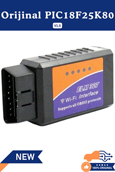 ELM 327 ELM327 v1.5 WiFi Araç Arıza Tespit Cihazı OBD2 - PIC18F25K80 Çipli, iOS & Android Uyumlu