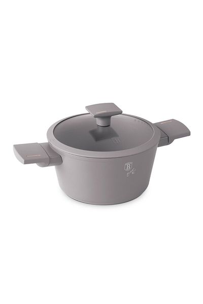 Berlinger Haus Pot With Lid 20 Cm Taupe Bh 8100, Gray, Titanium Coating