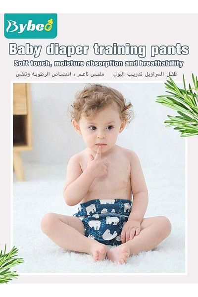 BYBEO 4 Piece Potty Training Underwear, 6 Layers Breathable Cotton Absorbent Trainer Pants for Toddler Bab