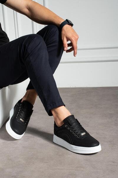 L.A Polo Siyah Beyaz Delikli Erkek Sneaker