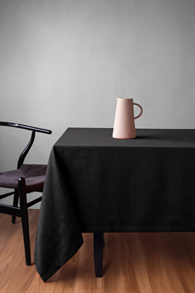 Gauze Fabric Design Somot tekstura crna Stolnjak bogate opcije boja