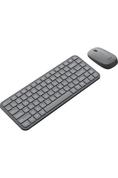 Philips SPT6338 Kablosuz Set Wireless Set Kablosuz Klavye Kablosuz Mouse Türkçe Q Klavye ve Mouse Seti GRİ