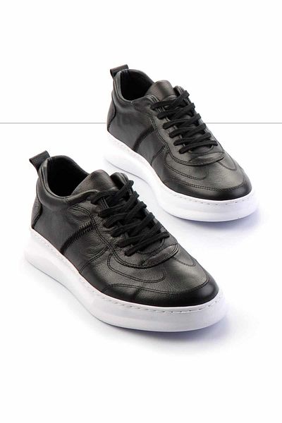 Bambi Μαύρα Δερμάτινα Ανδρικά Παπούτσια Casual E01759070203