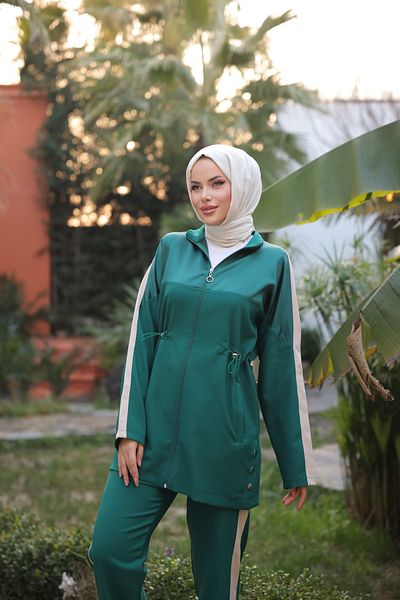 MİMİ Luxury Wear Σετ αθλητικής φόρμας Hijab με φερμουάρ - Γυναικείο Σετ δύο τεμαχίων