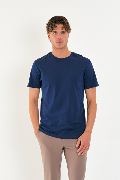 the ramify تي شيرت أساسي غير مطبوع بقصة عادية، مصنوع من القطن بنسبة 100%، ذو ...