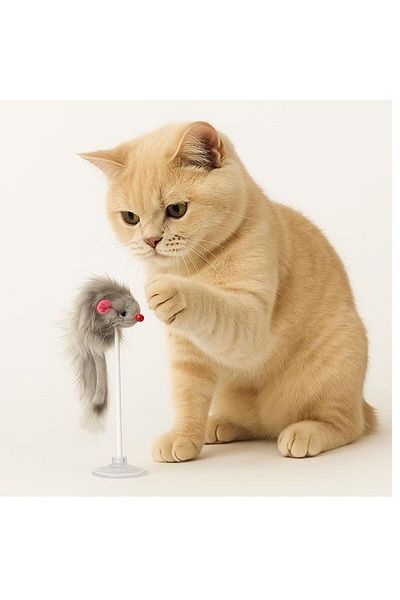 Eastland Plush Mouse Cat Toy with Suction Cup
