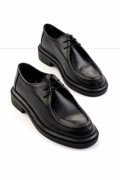 Bambi Black Genuine Leather Men's Casual Shoes E 01600620840