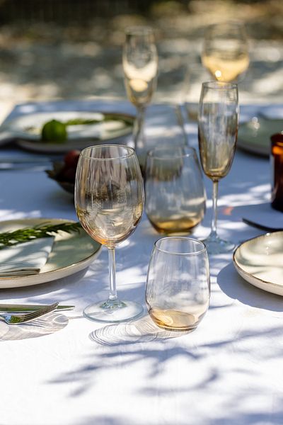 Rakle Larc 4-piece beverage glass set amber 570 cc