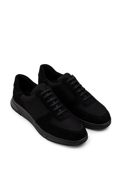Deery Γνήσια Suede Black Sneaker Ανδρικά Παπούτσια