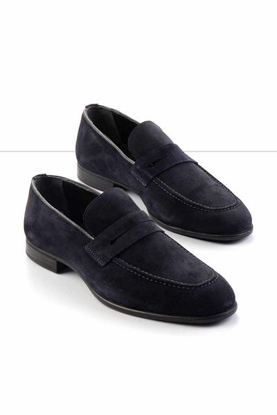 Bambi Pantofi pentru bărbați din piele albastru bleumarin E01549034802