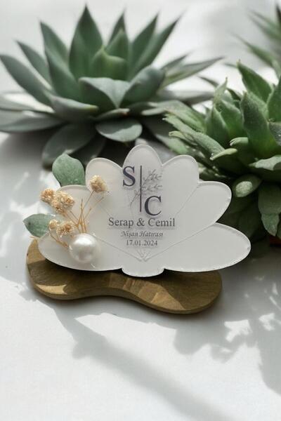 Hediyelen Söz Nişan Düğün Hediyesi Lotus Şeffaf Pleksi Magnet (10 Adet) sfflts1