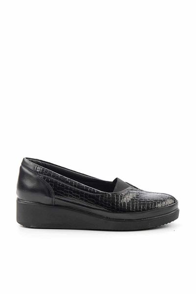 Bambi Schwarz Leder Damen Freizeitschuhe K 01586060111
