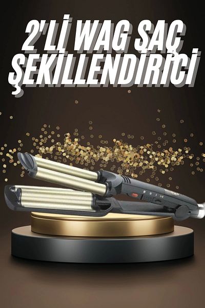 FTA TİCARET Double Wag Tongs Hair Styling Ceramic Coating Heat Adjustable