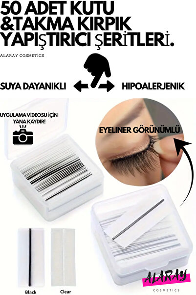 alaraycosmetics EYELENIR GÖRÜNÜMLÜ TAKMA KİRPİK YAPIŞTIRICI ŞERİTLERİ 50 ADET...