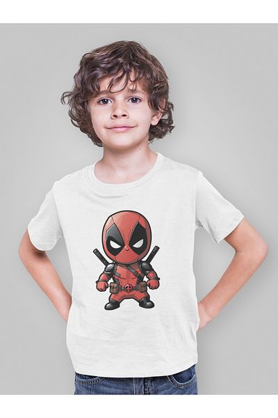 SEVBANO Tricou pentru copii cu film unisex cu imprimeu Deadpool (vârsta 1-12)