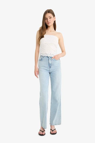 DeFacto Bluză din dantelă fără bretele Coool Slim Fit F5166ax25sm