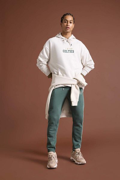 DeFacto Defactofit Nba Boston Celtics Oversize Wide Mold Hooded Thick Fabric Sweatshirt D3242Ax24Wn