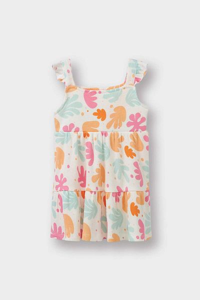 DeFacto Baby Girl Floral Strap Waffle Sleeveless Dress C9620A525Sm