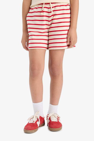 DeFacto Girl's Elastic Waist Striped Shorts A2466A825Hs