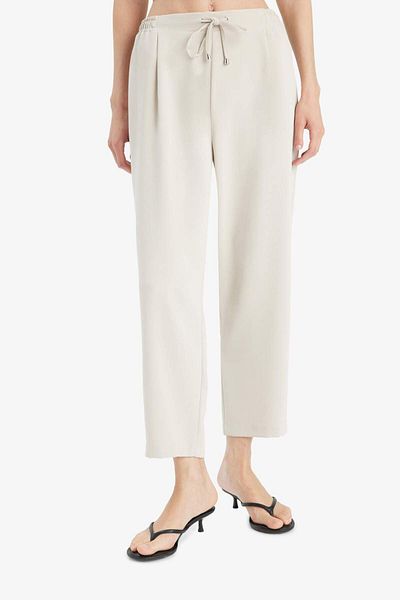 DeFacto Carrot Fit Fabric Pants High Waist Straight Leg E6676Ax25Sp