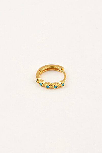 Sortie Aksesuar Beş Mavi Zirkon Taş Figürlü Paslanmaz Çelik Helix Küpe