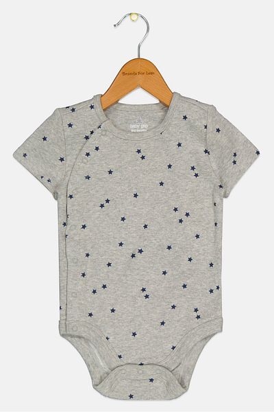 GAP Toddlers Boy Allover Print Short Sleeves Bodysuit, Grey