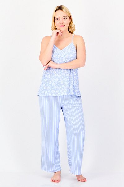 Flora Women 3 Pieces Floral Print Sleepwear, Multicolor