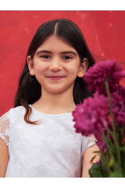 LC Waikiki LCW Kids Rochie albă din tul pentru fete, cu mânecă scurtă, cu decolteu, S48854Z4NVY25